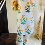 2 Pcs Womens's Stitched Arabic Lawn Printed Shirt & Trouser (Flower)