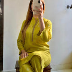 2 Pcs Stitched Arabic Lawn Shirt & Trouser