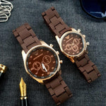 Unisex Couple Watch Set in Premium Rubber Strap Best for Gifts