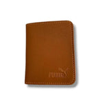 Men's Leather Wallet Black Orange Gray with Puma Logo