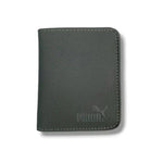 Men's Leather Wallet Black Orange Gray with Puma Logo