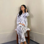 2 Pcs Women's Stitched Arabic Lawn Printed Suit (Leaf)
