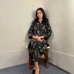 2 Pcs Women's Stitched Arabic Lawn Printed Suit (Leaf)