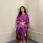 2 Pcs Women's Stitched Arabic Lawn Printed Suit (Leaf)