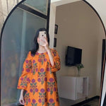 2 Pcs Womens's Stitched Arabic Lawn Printed Shirt & Trouser (Flower)