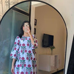 2 Pcs Womens's Stitched Arabic Lawn Printed Shirt & Trouser (Flower)